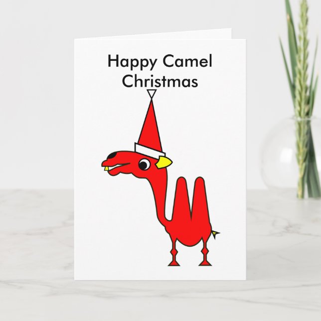 Happy Camel Christmas Holiday Card (Front)