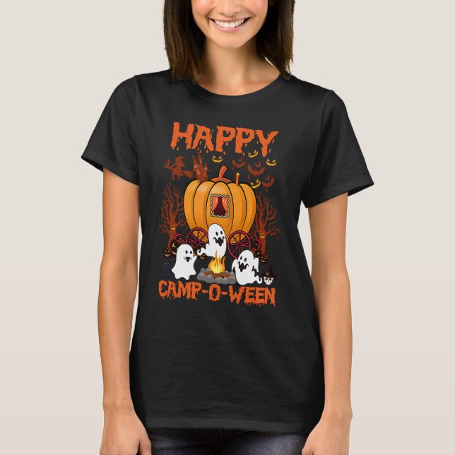 Happy Camp O Ween Halloween Camping Camper T-Shirt (Front)