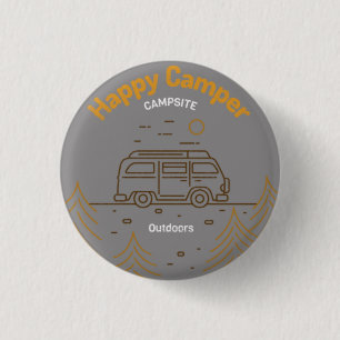 Happy Camper 3 Cm Round Badge