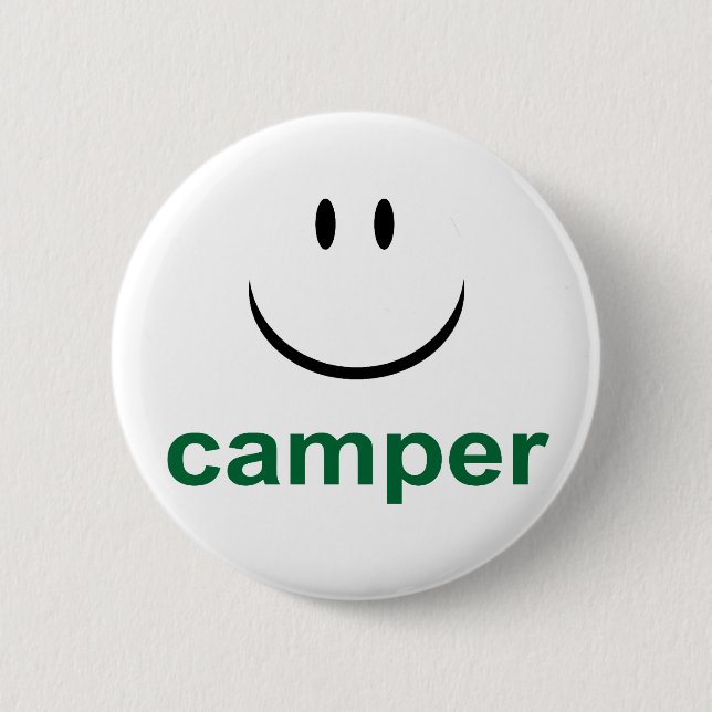Happy Camper 6 Cm Round Badge (Front)