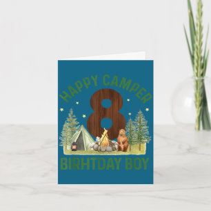 Happy camper 8 forest camping boys 8th birthdayHap Card