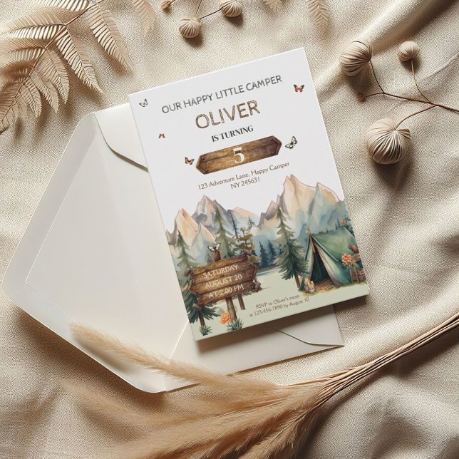 Happy Camper Adventure Boy Birthday Invitation (Creator Uploaded)