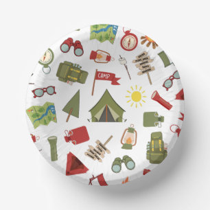 Happy Camper Adventure Kids Birthday Paper Plate