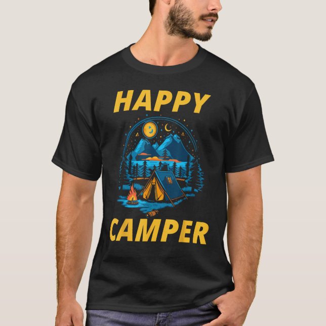 Happy Camper Adventure Unleash Your Wanderlust T-Shirt (Front)