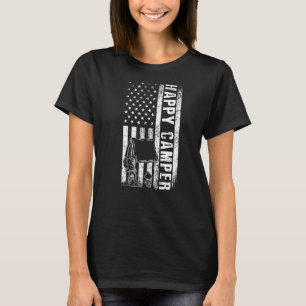 Happy Camper American Flag Camping Men Women T-Shirt