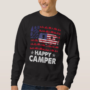 Happy Camper American Flag Funny Camping Lover Sweatshirt