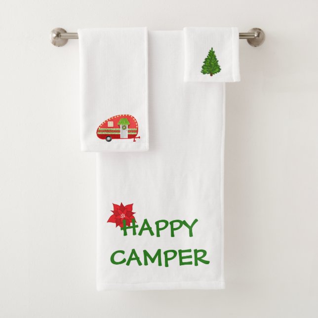 Happy Camper Beach Christmas Towel Set (Insitu)