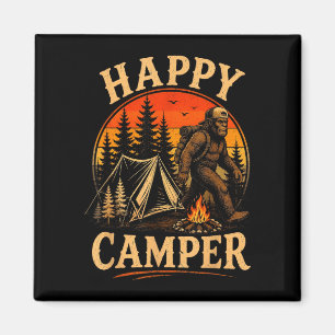 Happy camper bigfoot sasquatch outdoor adventure  magnet