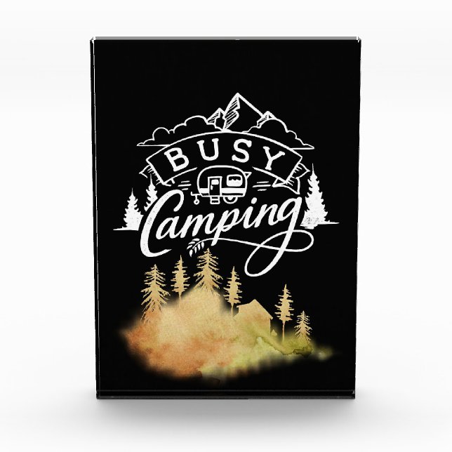 Happy Camper Busy Camping Photo Block (Front)