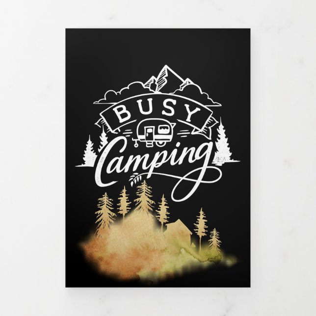 Happy Camper Busy Camping Tri-Fold Card (Cover)
