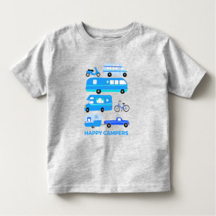 HAPPY CAMPER Campervan Vanlife RV Trailer Blue Toddler T-Shirt
