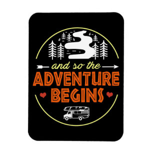 Happy Camper Camping Adventure Begins Magnet