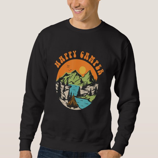 Happy Camper  Camping  Adventure Sweatshirt (Front)
