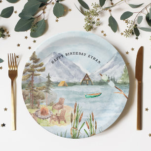 Happy Camper   Camping Birthday Party Paper Plate
