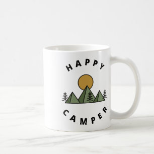 Happy Camper Camping Camp Forest Mountains Minimal Coffee Mug