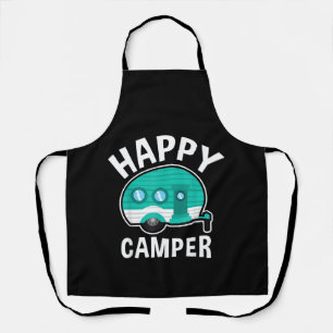 Happy Camper Camping Car Caravan Funny Vacation Apron