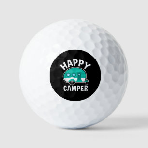 Happy Camper Camping Car Caravan Funny Vacation Golf Balls