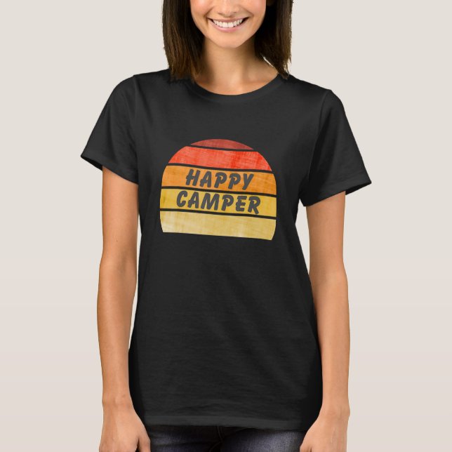 Happy Camper Camping Caravan Caravan T-Shirt (Front)