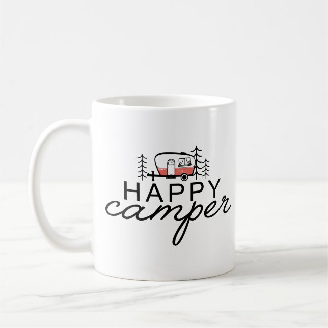 Happy Camper Camping Coffee Mug (Left)