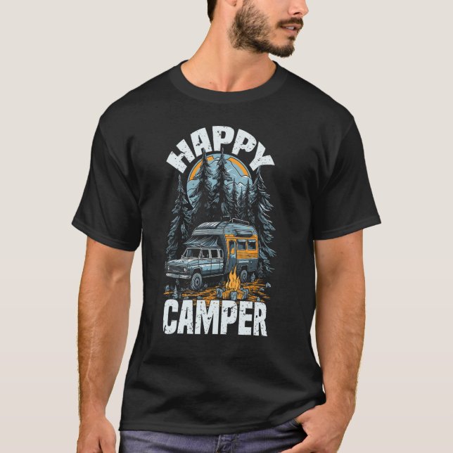 Happy Camper  Camping Graphic Tees for Men Women (Front)