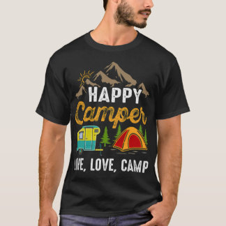 Happy Camper Camping Hiking Gift  T-Shirt