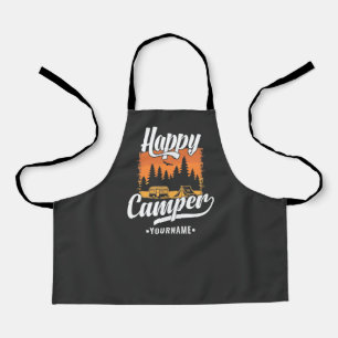 Happy Camper Camping Hiking Travel Caravan Life Apron