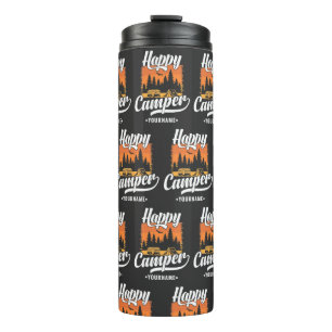 Happy Camper Camping Hiking Travel Caravan Life Thermal Tumbler