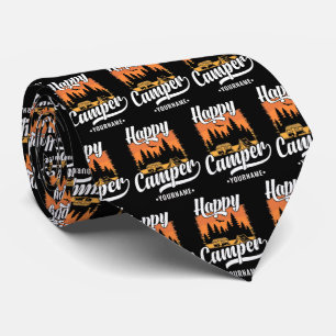 Happy Camper Camping Hiking Travel Caravan Life Tie