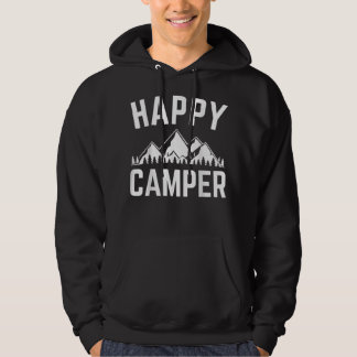 happy camper camping lovers mountains hiking cute  hoodie