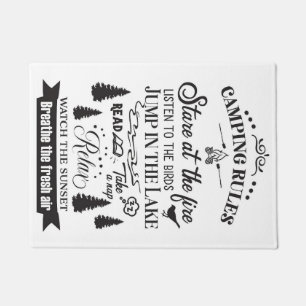 Happy Camper Camping Rules Doormat
