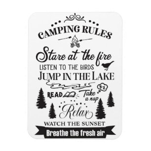 Happy Camper Camping Rules Magnet