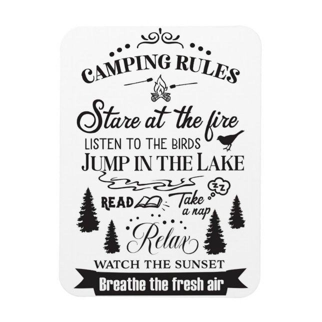 Happy Camper Camping Rules Magnet (Vertical)