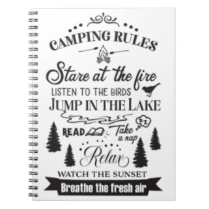 Happy Camper Camping Rules Notebook
