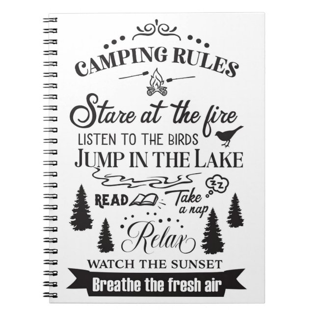 Happy Camper Camping Rules Notebook (Front)