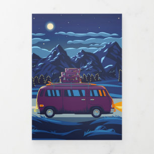 Happy Camper Camping Trip Art Tri-Fold Card