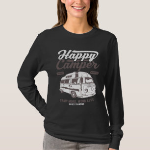 Happy Camper Camping Vintage Distressed Van T-Shirt