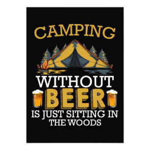 Happy Camper Camping Without Beer Photo Print