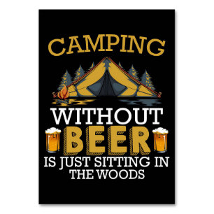 Happy Camper Camping Without Beer Table Number