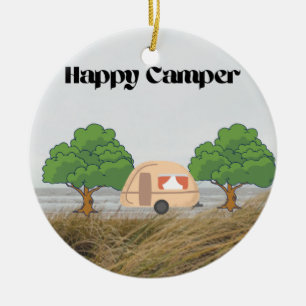 Happy Camper  Ceramic Ornament