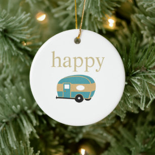 Happy Camper Ceramic Ornament
