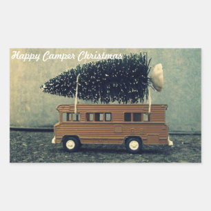 Happy Camper Christmas Rectangular Sticker