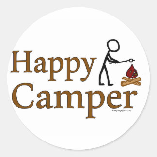 Happy Camper Classic Round Sticker