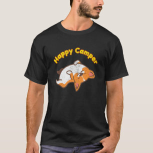 Happy Camper Corgi Cute Smiling Puppy Distressed T-Shirt