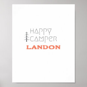 happy camper.Custom name. Poster & Prints