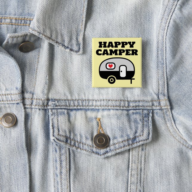 Happy Camper cute button for RV owner (In Situ)
