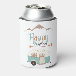Happy Camper Cute Retro RV Can Cooler