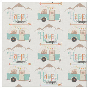 Happy Camper Cute Retro RV Fabric