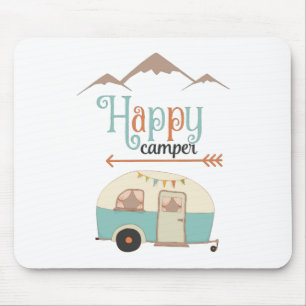 Happy Camper Cute Retro RV Mouse Pad