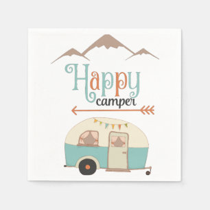 HAPPY CAMPER Cute Retro RV Napkin