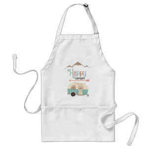 HAPPY CAMPER Cute Retro RV Standard Apron